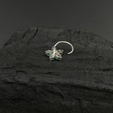 Emerald Flower Nose Pin