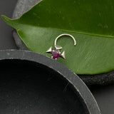 Ruby & Silver Nose Pin