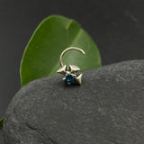 Aqua Blue & Silver Nose Pin