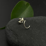 Aqua Blue & Silver Nose Pin