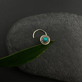 Round Turq Nose Pin