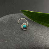 Round Turq Nose Pin