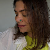 Emerald Flower Nose Pin