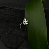 Zircon Leaf Nose Pin