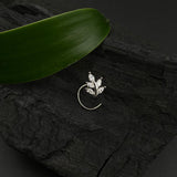 Zircon Leaf Nose Pin