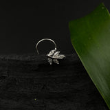 Zircon Leaf Nose Pin