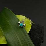 Turq Silver Nose Pin