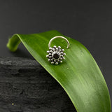 Black Flower Nose Pin