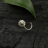 Aqua Flower Nose Pin