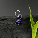 Blue Hanging Beads Nose Pin