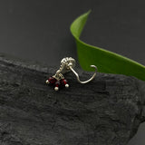 Deep Maroon Hanging Beads Nose Pin