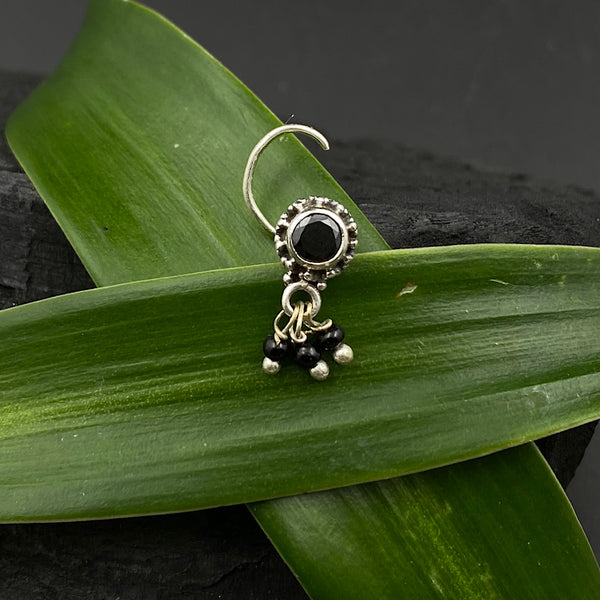 Nose Hoop Nose Pin Black Metal Online Oxidized Silver Black Metal