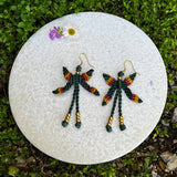 Olive Macrame Firefly Earrings