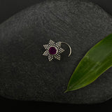 Ruby Star Nose Pin