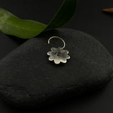 Black Flower Nose Pin
