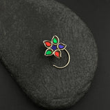 Afghani Glass Work Nose Pin