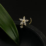 Zircon Flower Droplet Nose Pin
