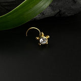 Trippy Zircon Flower Nose Pin