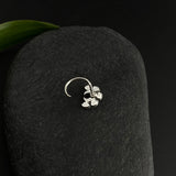 Aqua Crescent Nose Pin