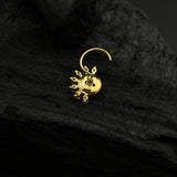 Emerald & Zircon Petals Nose Pin