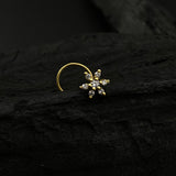 Pretty Zircon Flower(Gold Plated)