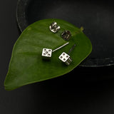 Silver Dice Ear Studs