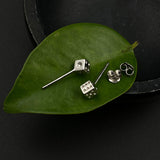 Silver Dice Ear Studs