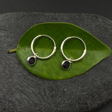 Black Drop Helix Rings