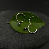 Black Drop Helix Rings