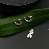 Moon & Star Ear Studs