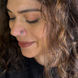 Silver Leaf Hanging Bead Nose Pin