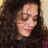 Black Flower Nose Pin