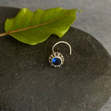 Blue Sapphire Nose Pin