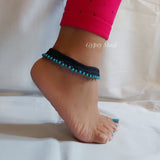Black Macrame With Turquoise Beads
