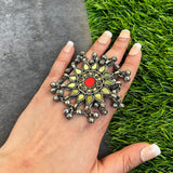 Gold & Red Mirror Afghani Ring