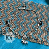Black & Silver Beads Anklet