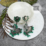 Beaded Fish Earrings (Emerald Green)