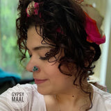 Emerald Floral Nose Pin