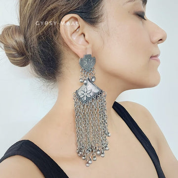 Boho Flower Long Danglers