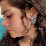 Black Paisley Ear Studs