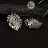 Black Paisley Ear Studs