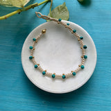 Beige & Turq Beads Anklet