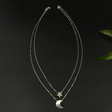 Star & Moon Pendant With Chain