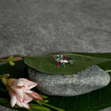 Ruby Emerald Flower Toe Ring (single)