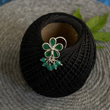 Emerald Flower Nose Pin