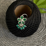 Emerald Flower Nose Pin