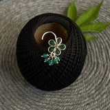 Emerald Flower Nose Pin