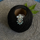 Aqua Flower Nose Pin