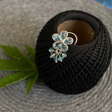 Aqua Flower Nose Pin