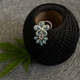 Aqua Flower Nose Pin